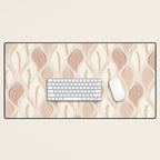 Minimalistic flow Peace lily soft peach Desk Mat Gallery Image 1