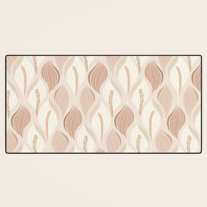Minimalistic flow Peace lily soft peach Desk Mat Gallery Image 3