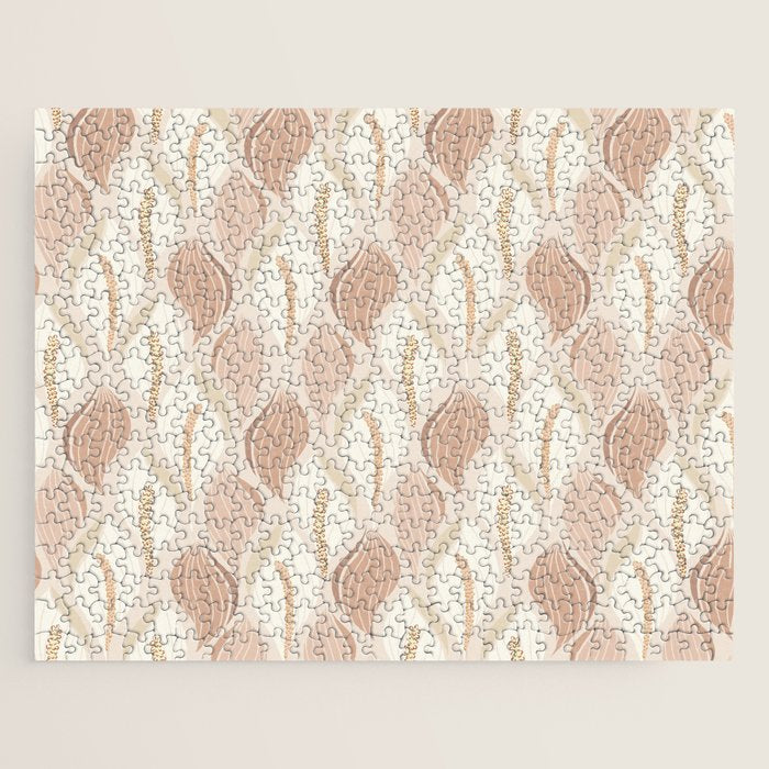 Minimalistic flow Peace lily soft peach Jigsaw Puzzle Gallery Image 1