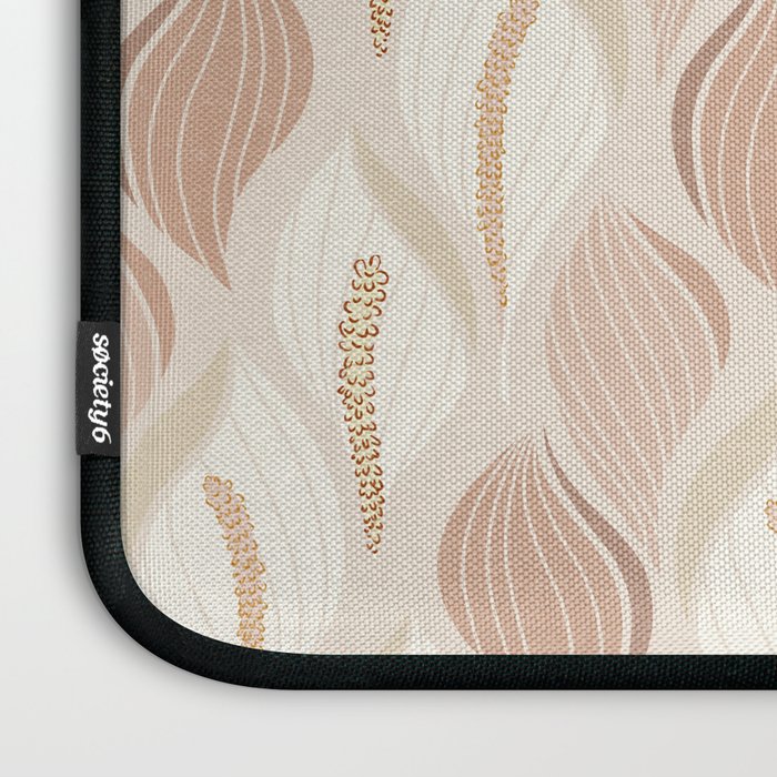 Minimalistic flow Peace lily soft peach Laptop Sleeve Gallery Image 3