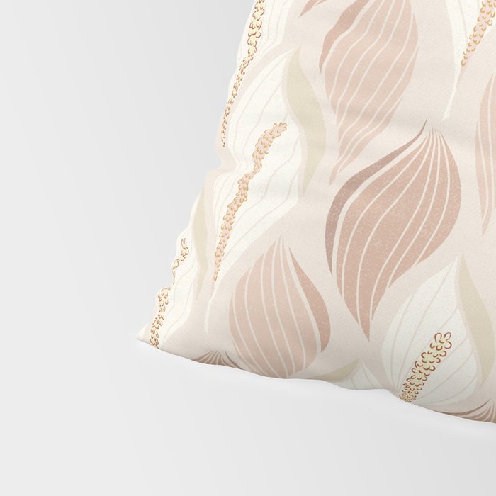 Minimalistic flow Peace lily soft peach Pillow Sham Gallery Image 4