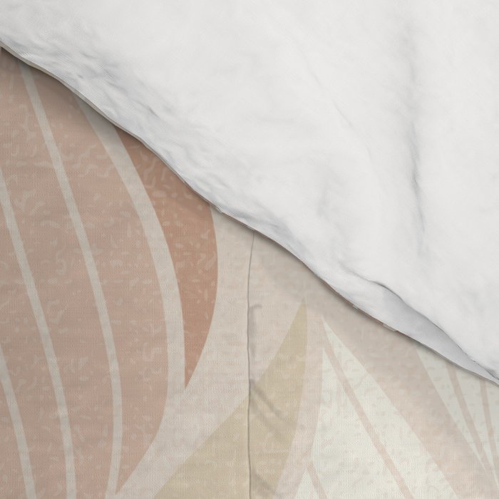 Minimalistic flow Peace lily soft peach Comforter Gallery Image 4