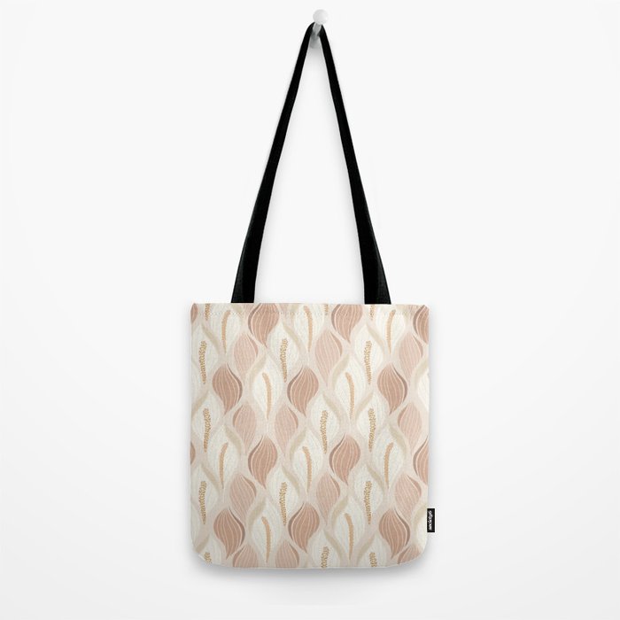 Minimalistic flow Peace lily soft peach Tote Bag Gallery Image 2