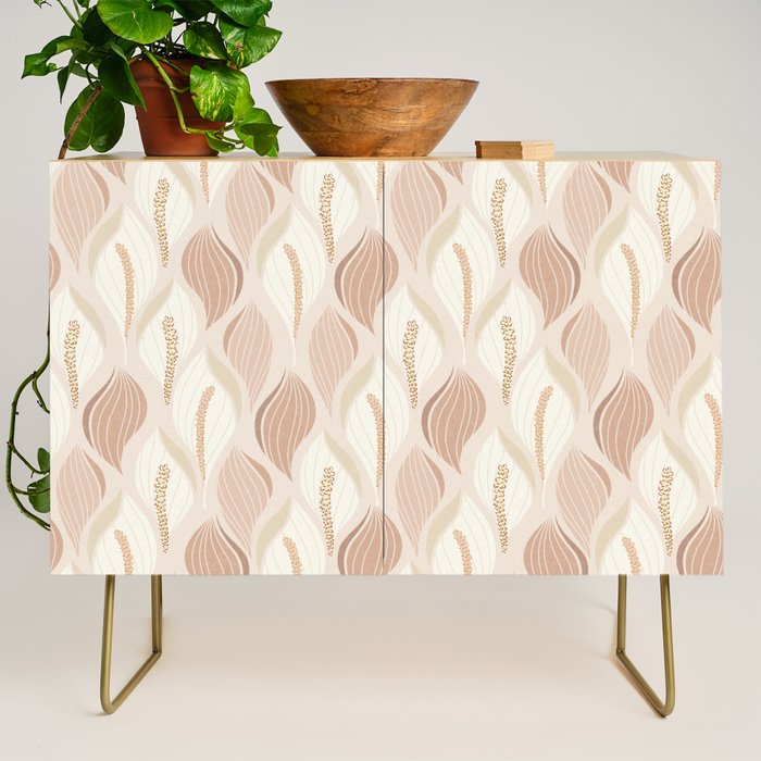 Minimalistic flow Peace lily soft peach Credenza Gallery Image 1