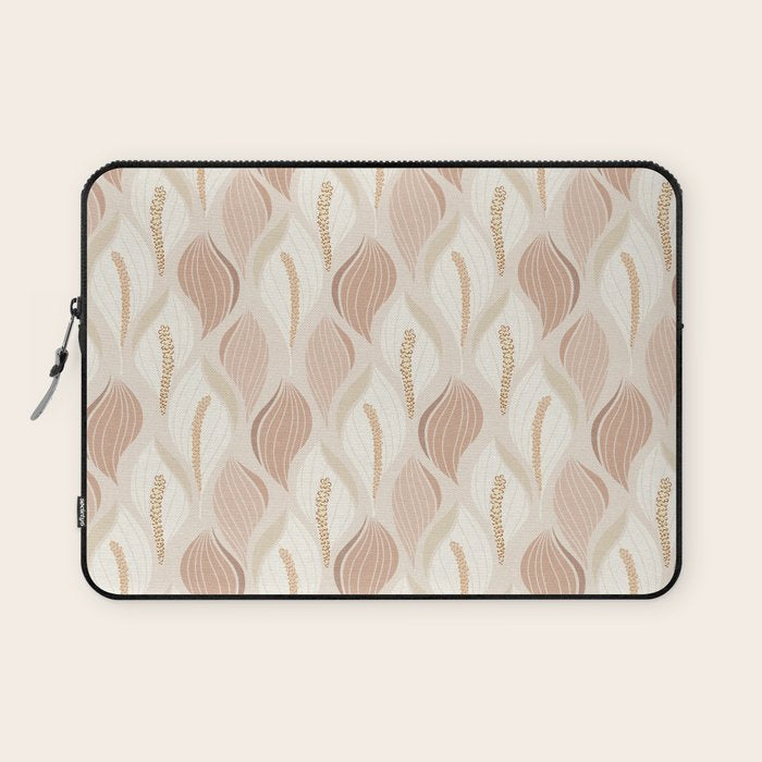 Minimalistic flow Peace lily soft peach Laptop Sleeve Gallery Image 1