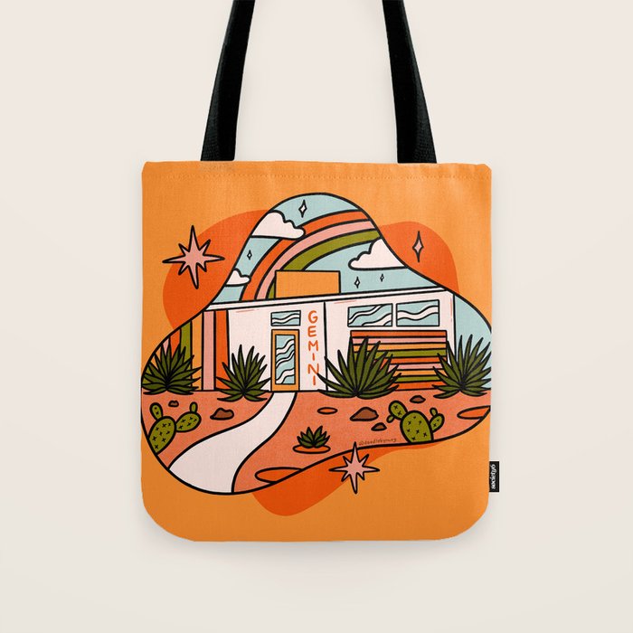 Gemini Mid Century House Tote Bag Gallery Image 1
