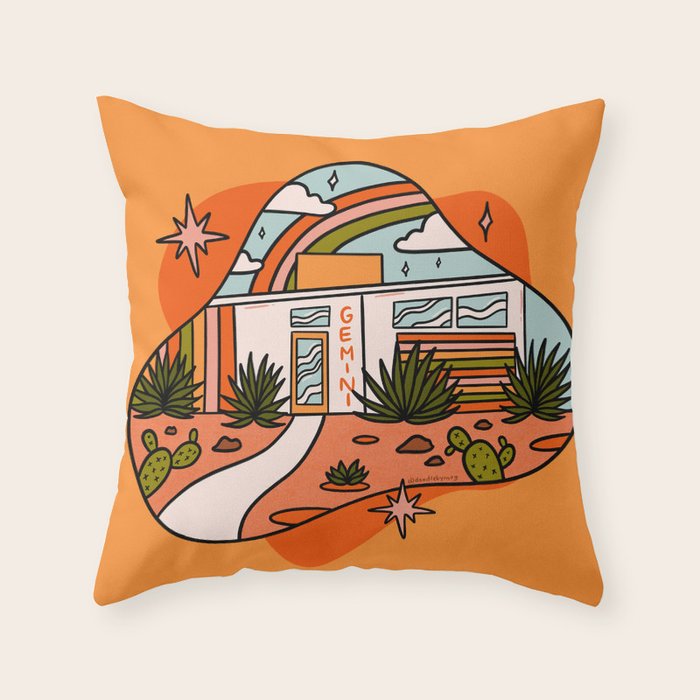 Gemini Mid Century House Throw Pillow Gallery Image 6