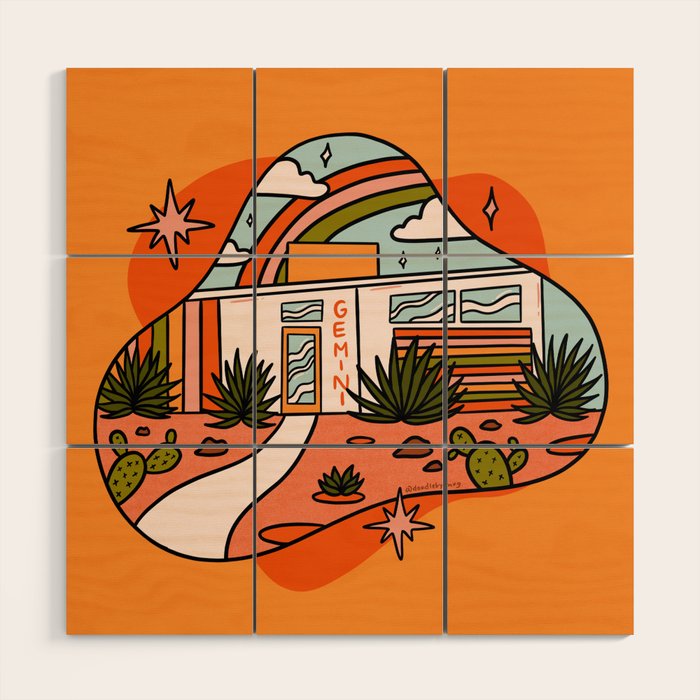 Gemini Mid Century House Wood Wall Art Gallery Image 1
