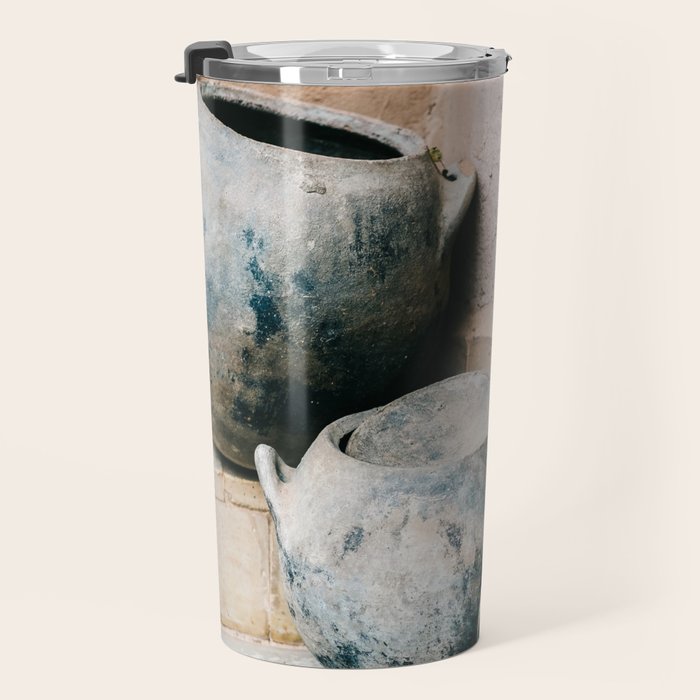 Pottery in earth tones | Ourika Marrakech Morocco | Still life photography Travel Mug Gallery Image 3