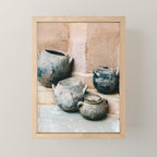 Pottery in earth tones | Ourika Marrakech Morocco | Still life photography Mini Art Print Gallery Image 1