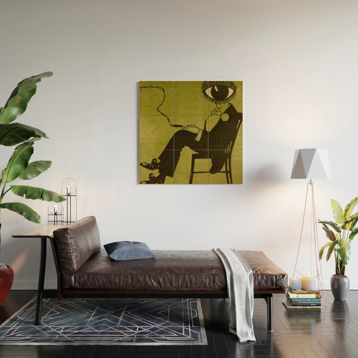 Green Eye Suit Man - Le Temoin Wood Wall Art Gallery Image 2