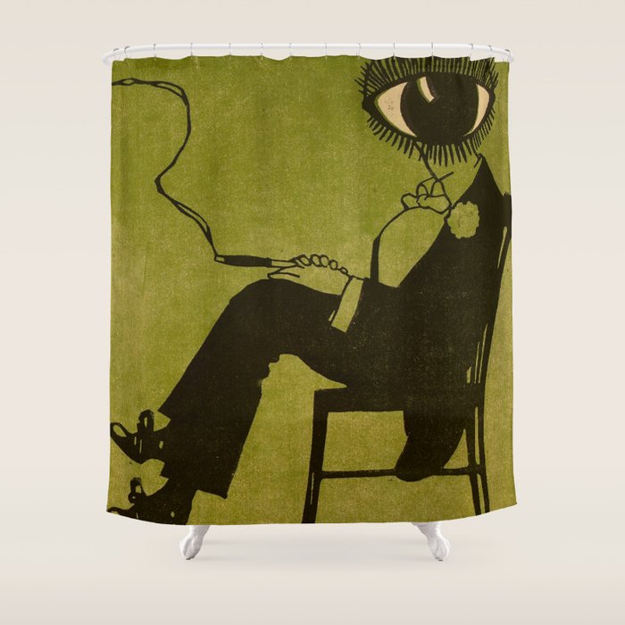 Green Eye Suit Man - Le Temoin Shower Curtain Gallery Image 1