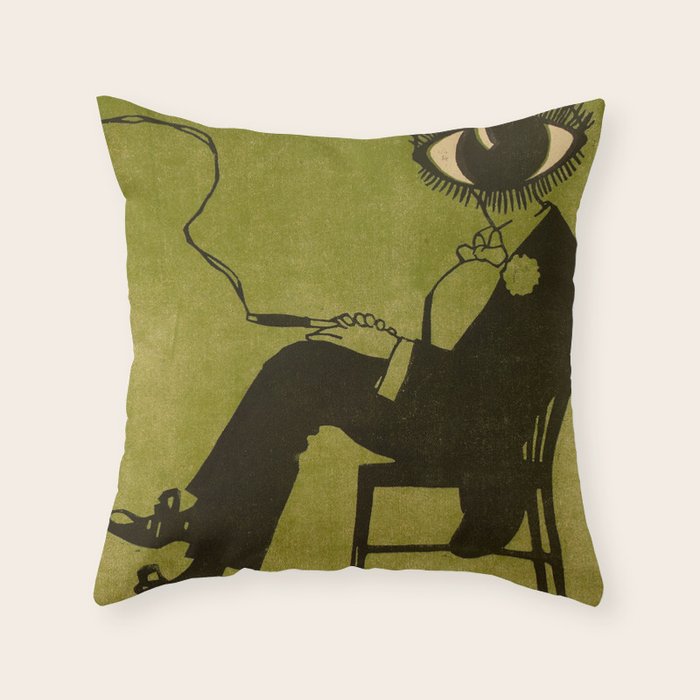 Green Eye Suit Man - Le Temoin Throw Pillow Gallery Image 6