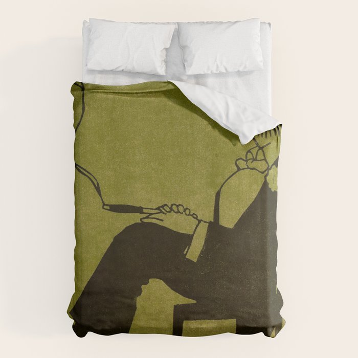 Green Eye Suit Man - Le Temoin Duvet Cover Gallery Image 1