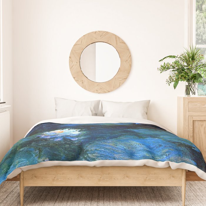 monet water lilies 1899 blue Teal Duvet Cover Gallery Image 3