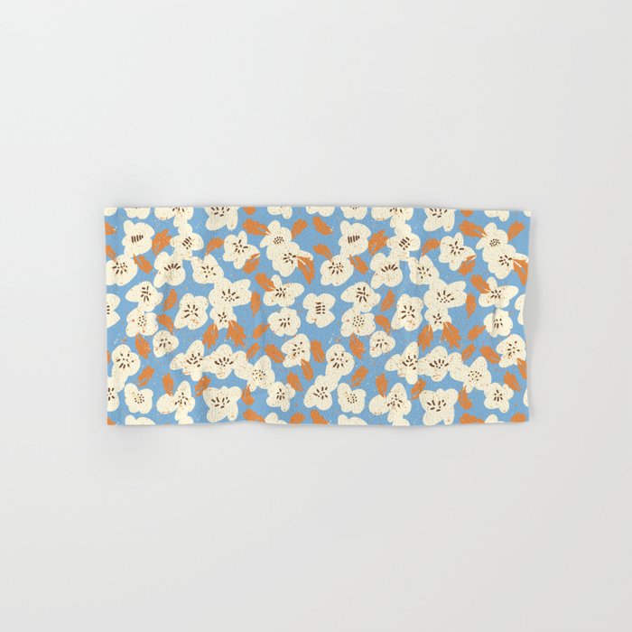 Bold flowers in my garden on chalky blue Bath Towel Gallery Image 1