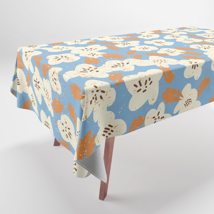 Bold flowers in my garden on chalky blue Tablecloth Gallery Image 1