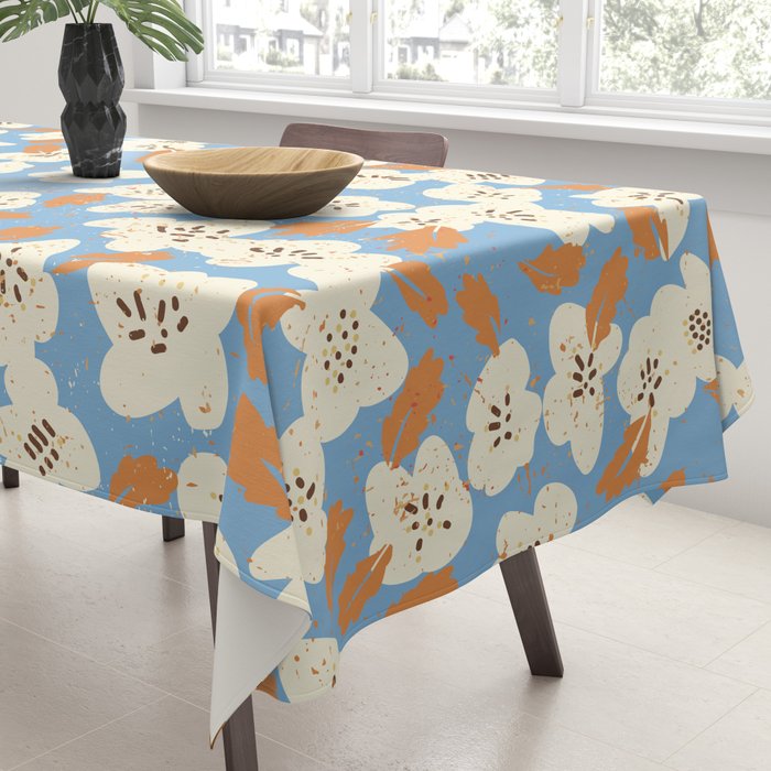 Bold flowers in my garden on chalky blue Tablecloth Gallery Image 3