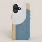 Halfmoon Colorblock - White Blue on Gold iPhone Case Gallery Image 1