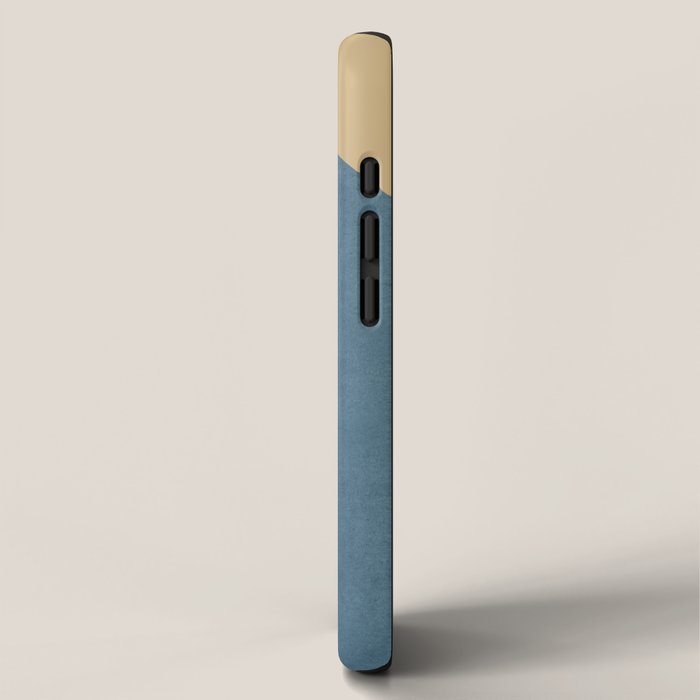 Halfmoon Colorblock - White Blue on Gold iPhone Case Gallery Image 2