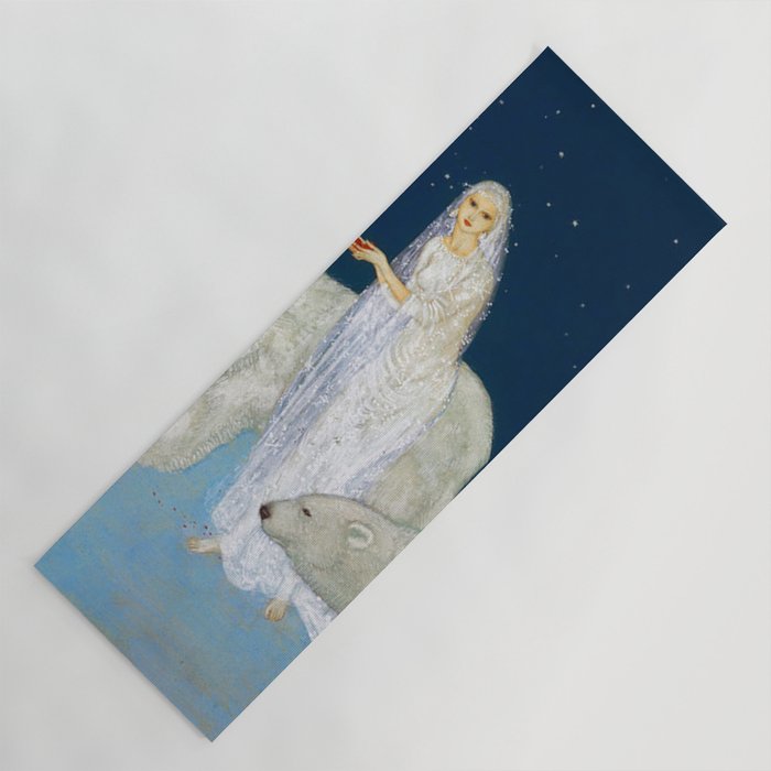 The Bride and the Polar Bears, The Ice Maiden fairy tale portrait painting by Edmund Dulac   Yoga Mat Gallery Image 1