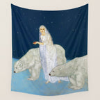 The Bride and the Polar Bears, The Ice Maiden fairy tale portrait painting by Edmund Dulac   Wall Tapestry Gallery Image 4