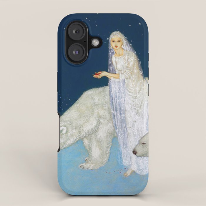 The Bride and the Polar Bears, The Ice Maiden fairy tale portrait painting by Edmund Dulac   iPhone Case Gallery Image 1