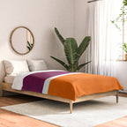 Purple Wine Yellow OchreMid Century Modern Abstract Minimalist Rothko Color Field Squares Comforter Gallery Image 2