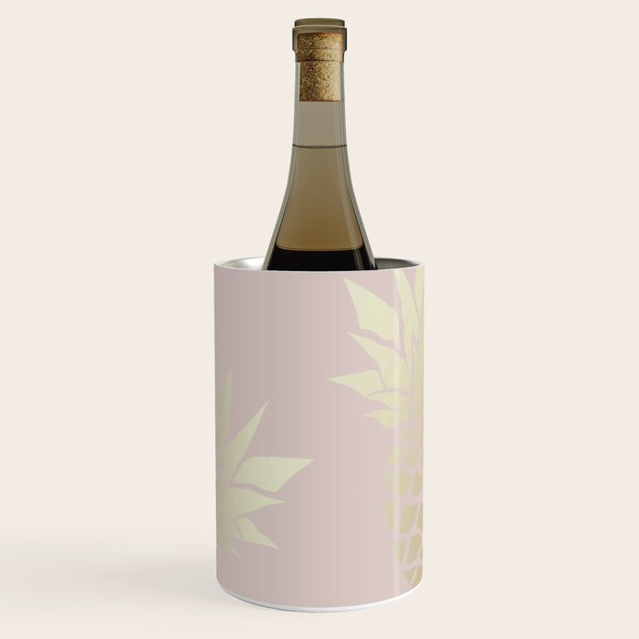 Glam, Pineapple Art, Pink Aesthetic with Gold Wine Chiller Gallery Image 1