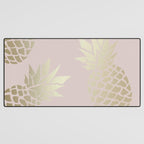 Glam, Pineapple Art, Pink Aesthetic with Gold Desk Mat Gallery Image 3