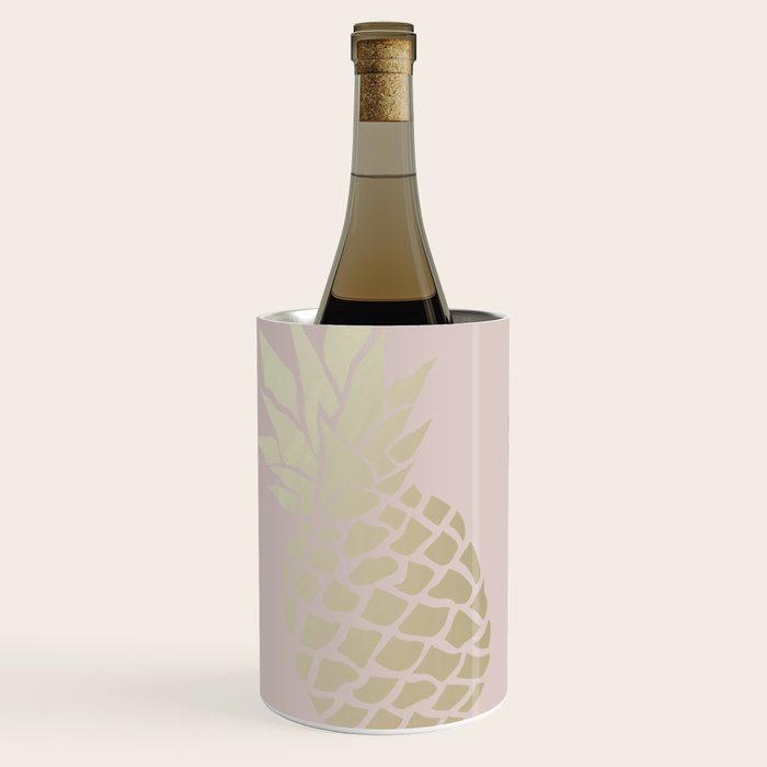 Glam, Pineapple Art, Pink Aesthetic with Gold Wine Chiller Gallery Image 3