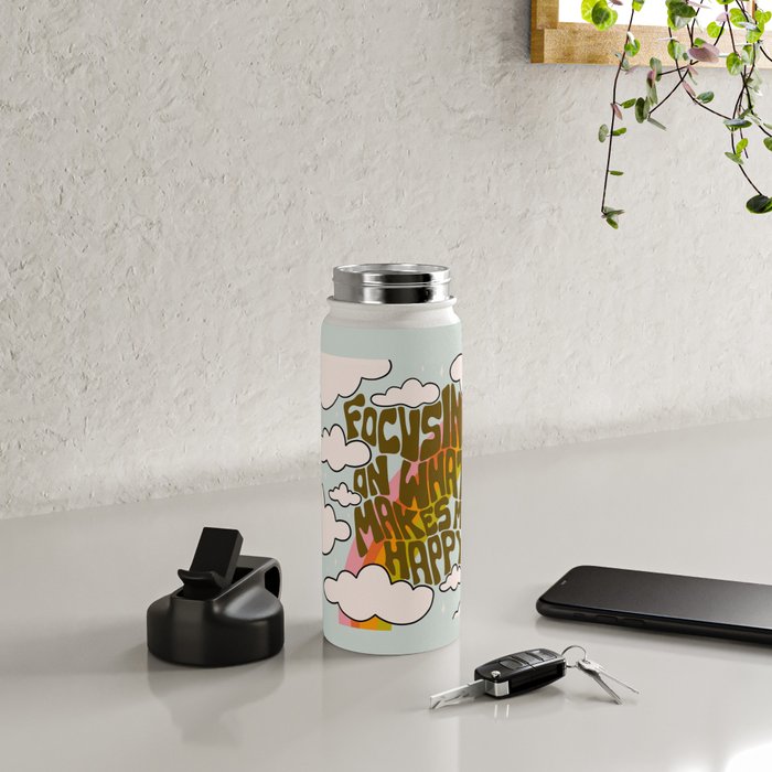 Focusing on What Makes Me Happy Water Bottle Gallery Image 4