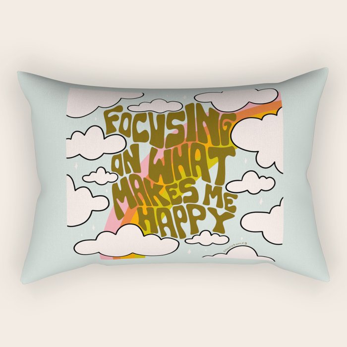 Focusing on What Makes Me Happy Rectangular Pillow Gallery Image 2