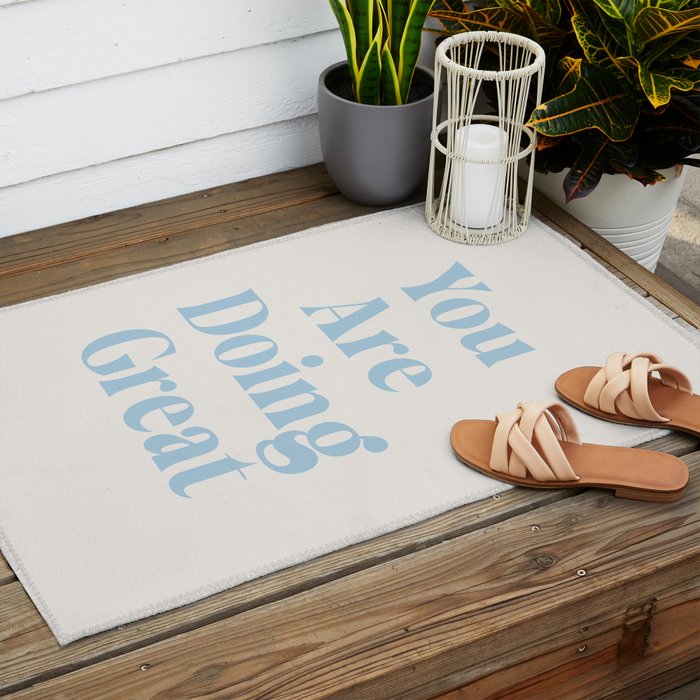 You Are Doing Great Baby Blue Outdoor Rug Gallery Image 2