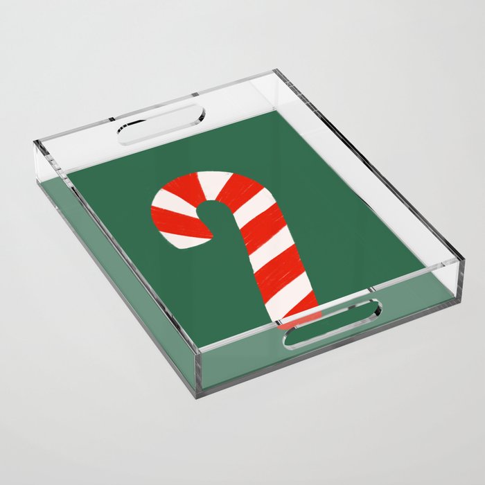 Candy Canes - Green Acrylic Tray Gallery Image 1