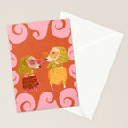 Retro Fashion Dogs with Sunglasses - Pink Stationery Card Gallery Image 2