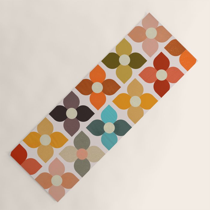 Bauhaus Geometric Flowers  Yoga Mat