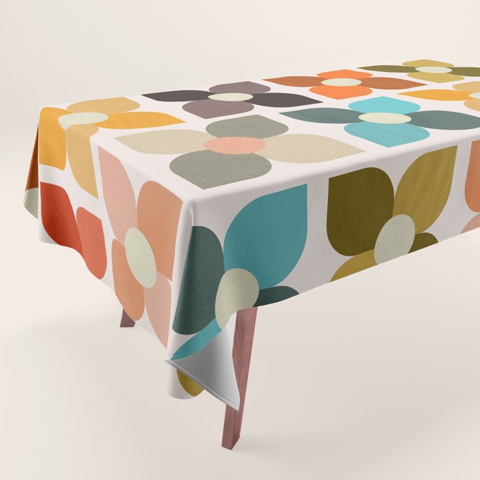 Bauhaus Geometric Flowers  Tablecloth Gallery Image 1