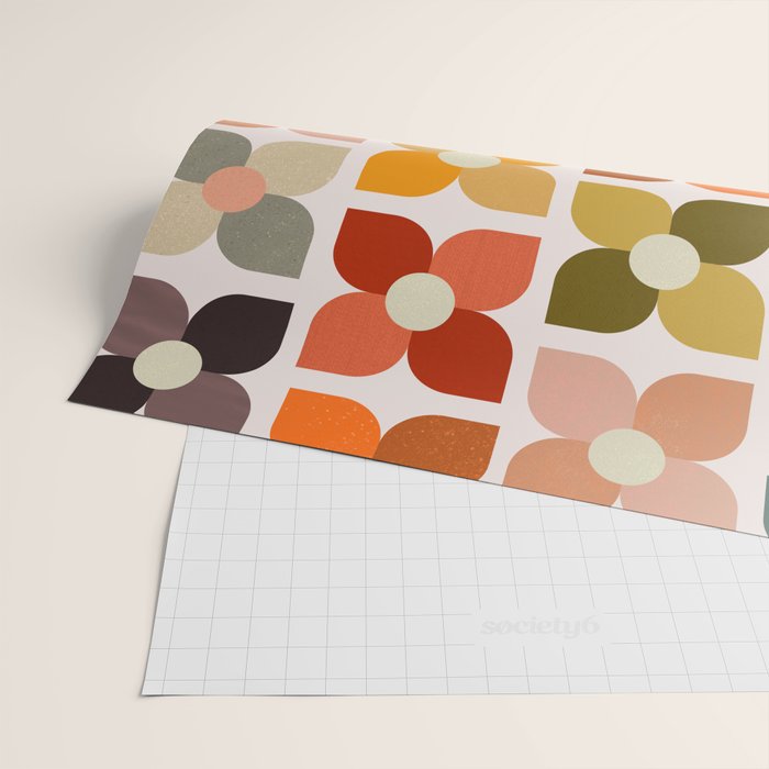 Bauhaus Geometric Flowers  Wrapping Paper Gallery Image 2
