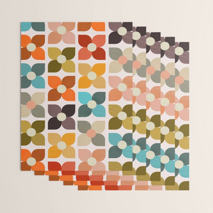 Bauhaus Geometric Flowers  Wrapping Paper Gallery Image 3
