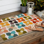 Bauhaus Geometric Flowers  Outdoor Rug Gallery Image 2