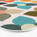 Bauhaus Geometric Flowers  Bath Mat Gallery Image 3