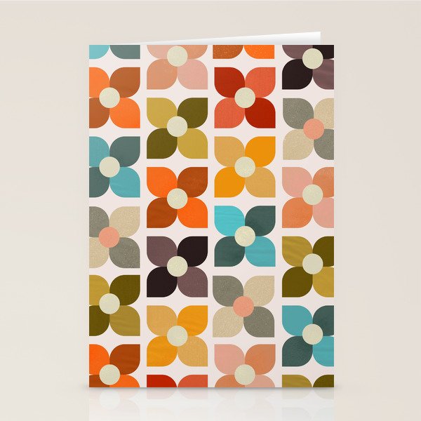 Bauhaus Geometric Flowers  Stationery Card Gallery Image 2