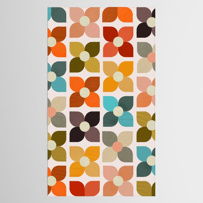 Bauhaus Geometric Flowers  Tablecloth Gallery Image 2