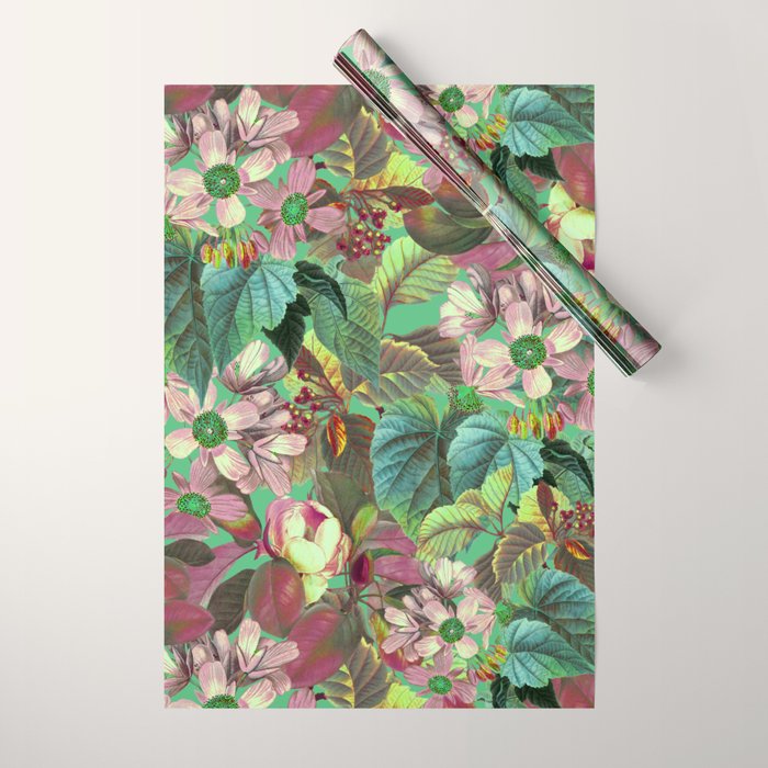 Multicolor Modern Floral Garden Wrapping Paper Gallery Image 1
