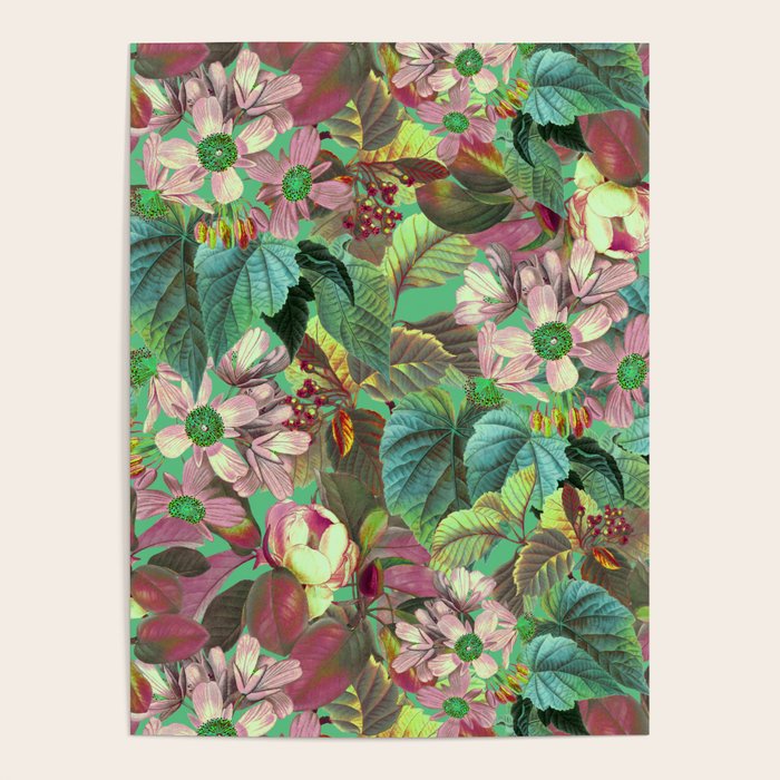 Multicolor Modern Floral Garden Poster Gallery Image 1