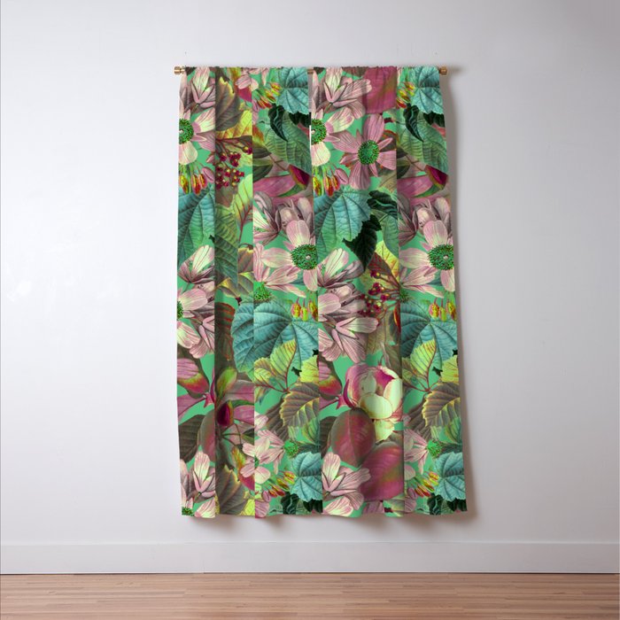 Multicolor Modern Floral Garden Window Curtain Gallery Image 3