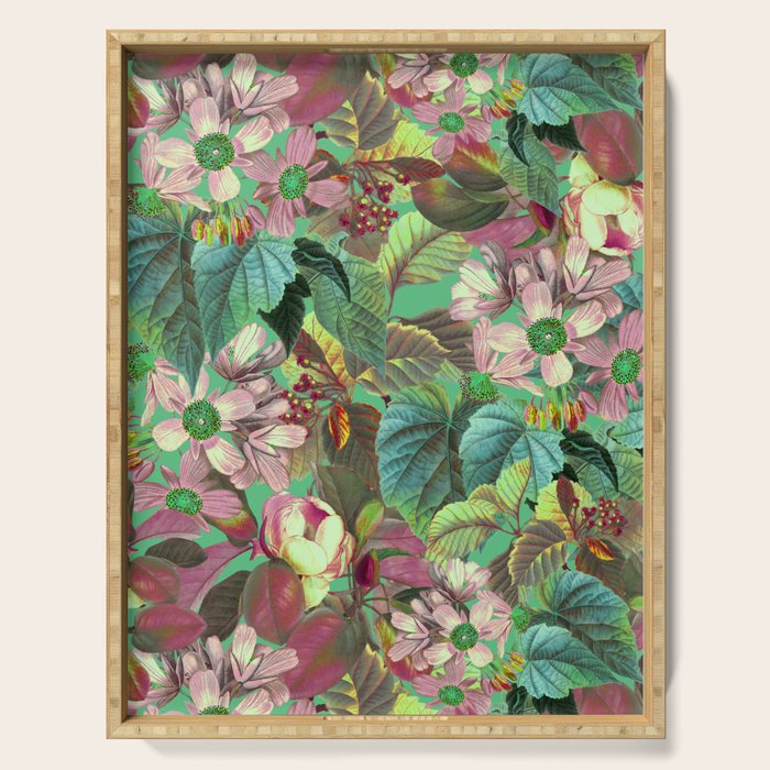 Multicolor Modern Floral Garden Serving Tray Gallery Image 1