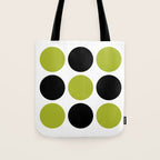 Mid Century Modern Scandinavian Decor Black and Chartreuse Tote Bag Gallery Image 1