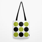 Mid Century Modern Scandinavian Decor Black and Chartreuse Tote Bag Gallery Image 2